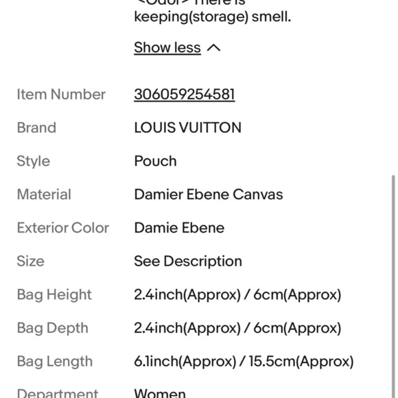 AUTHENTIC Louis Vuitton Damier Ebene Papillion Pouch - Picture 14 of 16